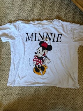 H&M Disney White Minnie Mouse Graphic Tee with Red Polka Dot Dress